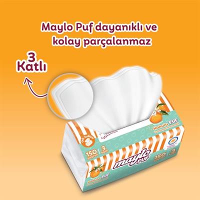 Maylo Mandalina Kokulu Çek Kullan Puf Mendil 150 Yaprak