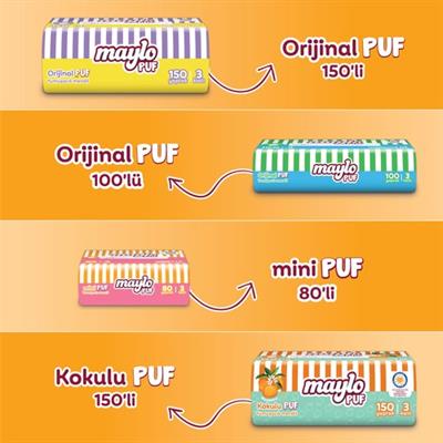 Maylo Mandalina Kokulu Çek Kullan Puf Mendil 150 Yaprak