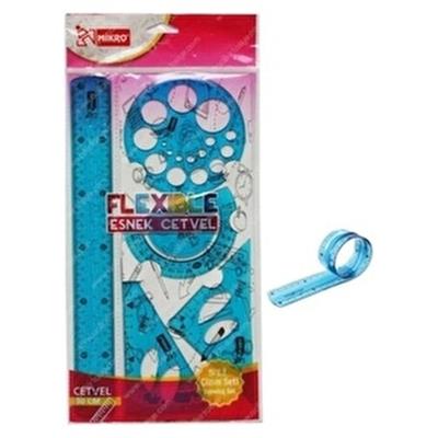 Mikro Esnek Çizim Seti 5 Parça Sarı Kırtasiye Ürünleri 30 cm Ölçülerle