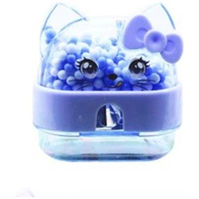Mikro MK-4060 Kıtty Cute Renkli Boncuklu Çift Delikli Hazneli Kalemtraş