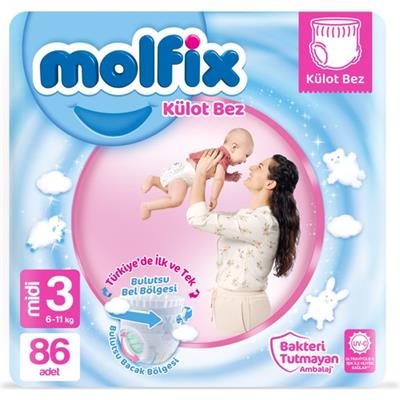 Molfix Külot Bez 3 Beden Midi Süper Fırsat Paketi 86 Adet