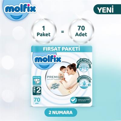 Molfix Premium Fırsat Paketi 2 Beden 70 Adet