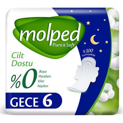 Molped Pure&Soft Hijyenik Ped Gece 6 Adet
