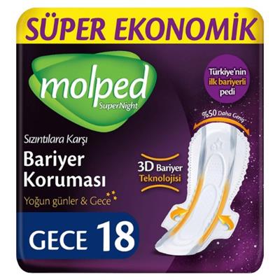 Molped Supernight Uzun Süper Ekonomik Ped 18 li