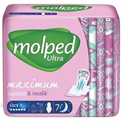 Molped Ultra Kanatlı Gece Ped 7li Sızıntı Önleyici ve Gece Kullanımına Uygun