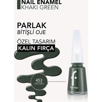 Nail Enamel Yoğun Renk Veren Uzun Süre Kalıcı Parlak Oje (453 Khaki Green) 8682536036146