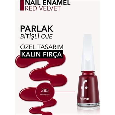 Nail Enamel Yoğun Renk Veren Uzun Süre Kalıcı Parlak Oje (385 Red Velvet) 8682536035965