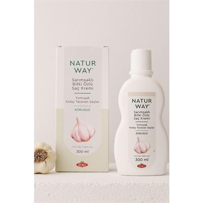 Natur Way Kokusuz Saç Kremi 300 ml – Sarımsak ve Bitki Özlü, Saç Onarıcı ve Güçlendirici, Günlük Kullanım İçin
