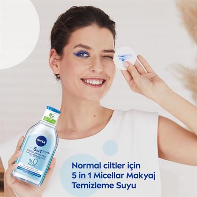 NIVEA 5IN1 Micellar Makyaj Temizleme Suyu Canlandırıcı; Normal Ciltler 400ml;Yüz Temizleyici; Etkili Makyaj Temizleme
