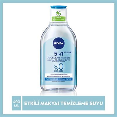 NIVEA 5IN1 Micellar Makyaj Temizleme Suyu Canlandırıcı; Normal Ciltler 400ml;Yüz Temizleyici; Etkili Makyaj Temizleme