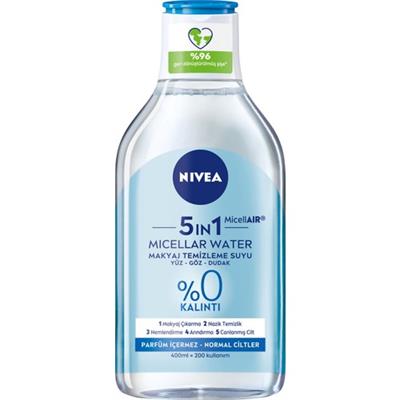 NIVEA 5IN1 Micellar Makyaj Temizleme Suyu Canlandırıcı; Normal Ciltler 400ml;Yüz Temizleyici; Etkili Makyaj Temizleme