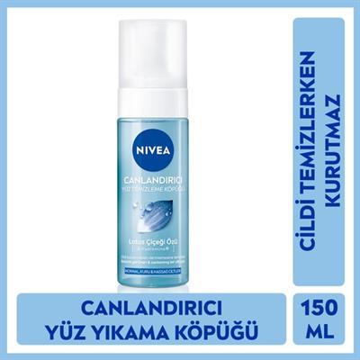 NIVEA Canlandırıcı Yüz Yıkama Köpüğü 150ml, Derinlemesine Yüz Temizleme, Normal ve Hassas Ciltler, Saf Su ve Lotus Çiçeği