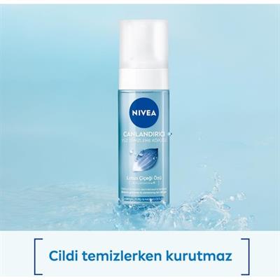 NIVEA Canlandırıcı Yüz Yıkama Köpüğü 150ml, Derinlemesine Yüz Temizleme, Normal ve Hassas Ciltler, Saf Su ve Lotus Çiçeği