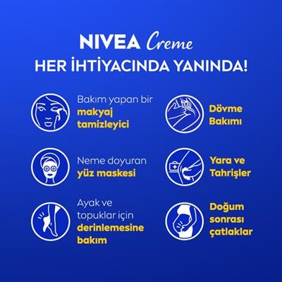 NIVEA Creme 75ml, Bakım Yapan Koruma, Uzun Süreli Yoğun Nemlendirici, El Yüz Ve Vücut, Yumuşak Cilt Hissi