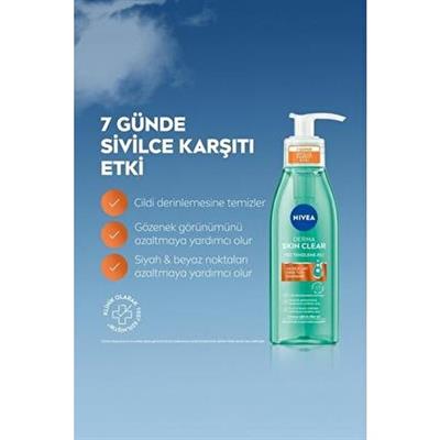 Nivea Derma Skin Clear Yüz Temizleme Jeli Arındırıcı Etki 150 ml Unisex Kullanıma Uygun