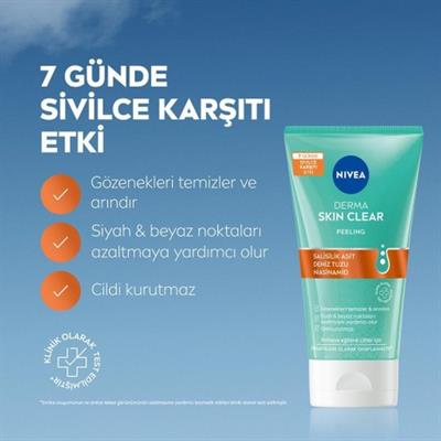 Nıvea Derma Skin Clear Yüz Temizleme Peeling 150Ml, Karma Ve Yağlı Ciltler