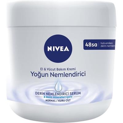 NIVEA El ve Vücut Bakım Kremi Yoğun Nemlendirici 400ml, 48 Saat Nemlendirici, Deniz Mineralleri