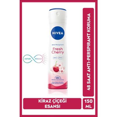 Nivea Fresh Cherry Kiraz Kokulu Kadın Sprey Deodorant 150 ml – Gün Boyu Ferahlatıcı ve Hoş Koku Etkisi