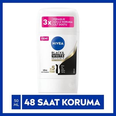 Nivea Kadın Stick Deodorant Black & White Invisible Ipeksi Pürüzsüzlük 48 Saat Anti-Perspirant Koruma 50 ml