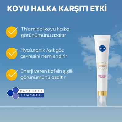 NIVEA Luminous630 Koyu Halka Karşıtı Göz Bakım Kremi 15ml, Thiamidol Etkili, Göz Çevresi Şişkinliği, Hyaluronik Asit, Nemlendirici, Kafein