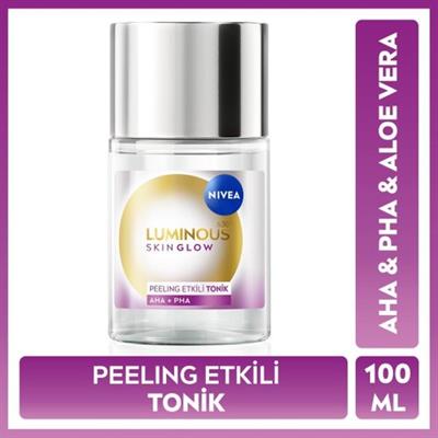 Nivea LUMINOUS630 Skin Glow Peeling Etkili Tonik 100 ml, Parlaklık, Eşit Cilt Tonu, Aha Pha, Aloe Vera