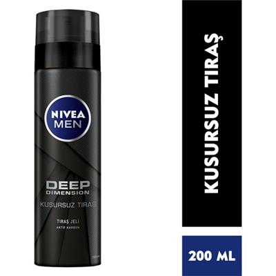 NIVEA Men Deep Dimension Tıraş Jeli 200ml; Kusursuz Tıraş