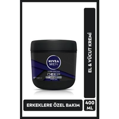 NIVEA Men El Ve Vücut Kremi Deep Impact 400ml, Nemlendirici