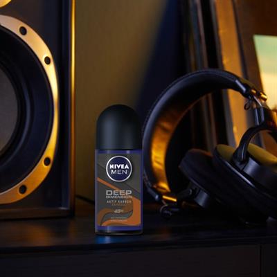 NIVEA Men Erkek Roll On Deodorant Deep Dimension Espresso 48 Saat Anti-perspirant Koruma 50ml; Çekici Koku