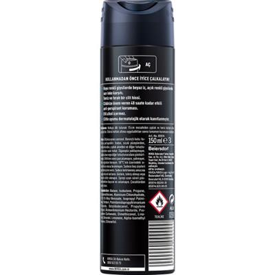 NIVEA MEN Erkek Sprey Deodorant Black&White Invisible Fresh 150ml48 Saat Anti-Perspirant Koruma