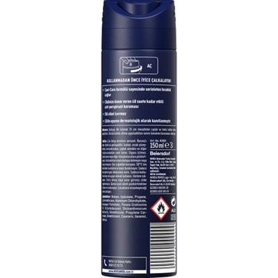 NIVEA Men Erkek Sprey Deodorant Cool Kick 150ml;Ter ve Ter Kokusuna Karşı 48 Saat Anti-perspirant ;Serinleten Ferahlık