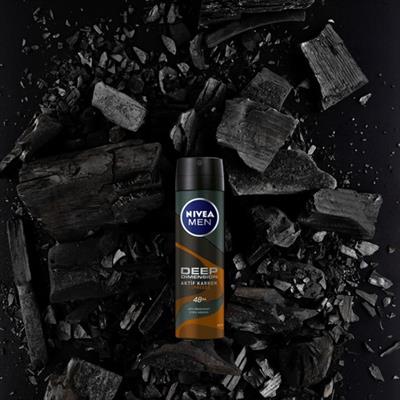 NIVEA MEN Erkek Sprey Deodorant Deep Dimension Espresso 150ml, 48 Saat Anti-perspirant Koruma