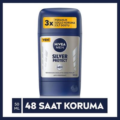 Nivea Men Erkek Stick Deodorant Silver Protect 50 ml Ter ve Ter Kokusna Karşı 48 Saat Anti-Perspirant