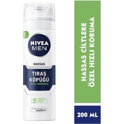 Nivea Men Hassas Tıraş Köpüğü - Papatya Özlü, Alkolsüz, 200 ml, Ultra Glide Teknolojisi ile Konforlu ve Yakın Tıraş