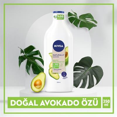 NIVEA Naturally Good Vücut Losyonu Avokado 350 ml, Kuru Cilt,48 Saat Nemlendirme