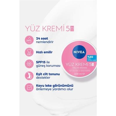 Nivea Nemlendirici Yüz Kremi 100 ml E Vitamini İçerikli Tüm Cilt Tipleri İçin Günlük Bakım