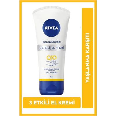 Nivea Q10 3 Etkili El Kremi 75 ml Anti Alerjik UV Lekelerine Karşı Ton Eşitleyici Yoğun Nemlendirici