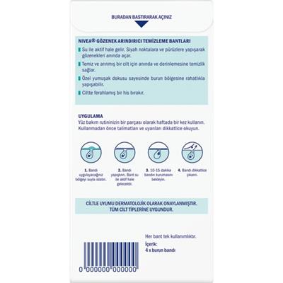 NIVEA & T-Bölgesi Temizleyici Burun Bandı 4lü