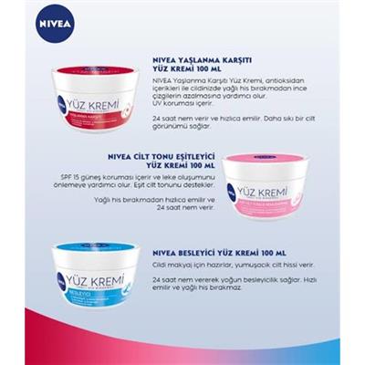 Nivea Yaşlanma Karşıtı Yüz Kremi - Tüm Cilt Tipleri için Nemlendirici, 100 ml