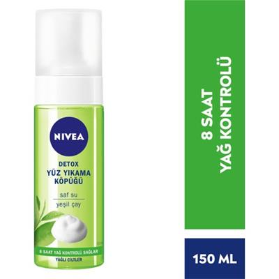 NIVEA Yüz Temizleyici Yıkama Köpüğü Detox Yağlı Ciltler;150ml; ; Yeşil Çay