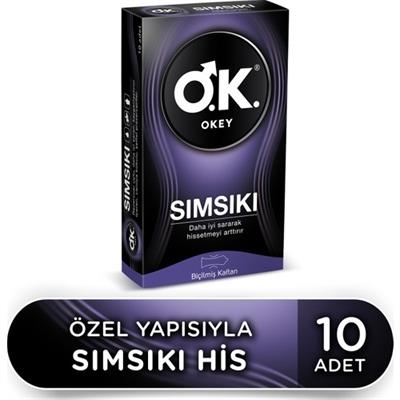 Okey Sımsıkı Prezervatif 10lu Ekstra Dar Kayganlaştırıcılı Maksimum His ve Güvenli Koruma