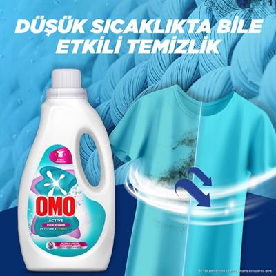 Omo Active Cold Power Beyazlar ve Renkliler Için Sıvı Deterjan 1500 ml