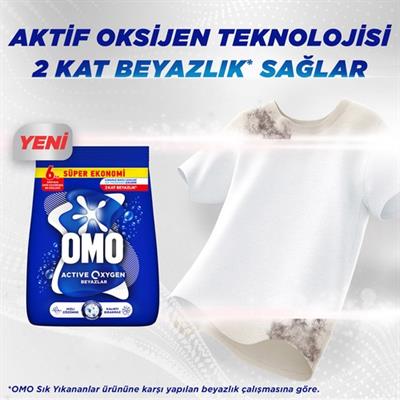 OMO Active Oxygen Beyaz Çamaşırlar İçin Toz Deterjanı 6 KG