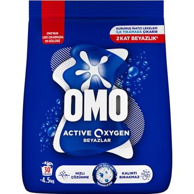 OMO Active Oxygen Beyaz Çamaşırlar İçin Toz Deterjanı 4.5 KG