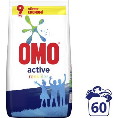 Omo Active Toz Çamaşır Deterjanı Renkliler Için 9 kg