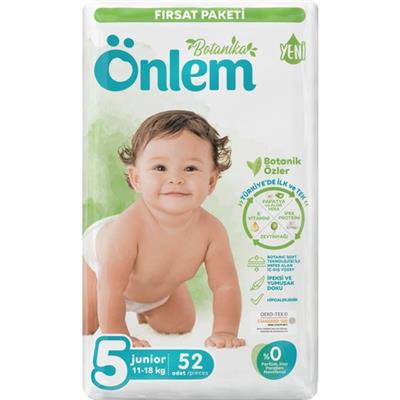 Önlem Botanika Bebek Bezi Fırsat Paketi 5 Beden Junior 52 Adet (11-18 Kg)