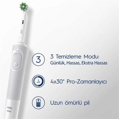 Oral-B D103 Vitality Pro Cross Action Şarjlı Diş Fırçası - Beyaz