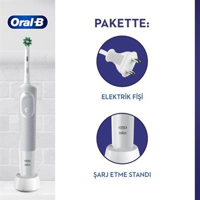 Oral-B D103 Vitality Pro Cross Action Şarjlı Diş Fırçası - Beyaz