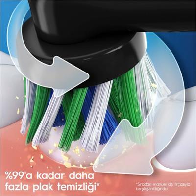 Oral-B D103 Vitality Pro Cross Action Şarjlı Diş Fırçası 2li Avantaj Paketi - Siyah / Lila