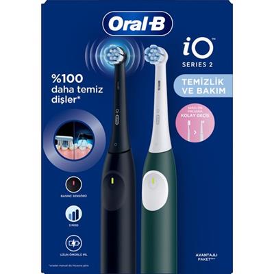 Oral-B iO 2 Şarjlı Diş Fırçası Seti 2li – Gece Siyahı / Yeşil