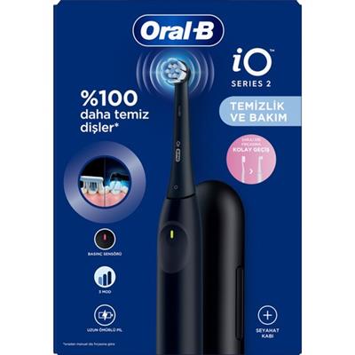 Oral-B iO 2 Şarjlı Diş Fırçası - Siyah, Seyahat Kabı ile